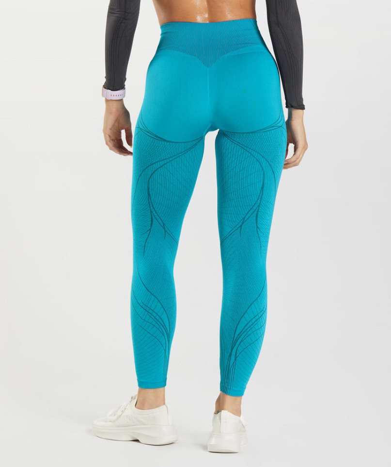 Women's Gymshark Apex Seamless Leggings Turquoise | NZ 1PZLUB